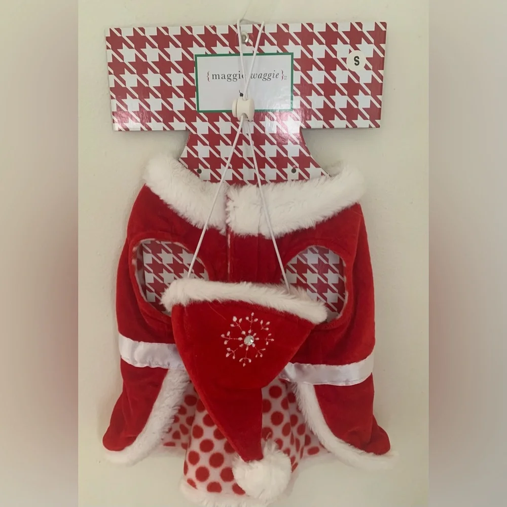 Dog Red and White Pet Christmas Outfit